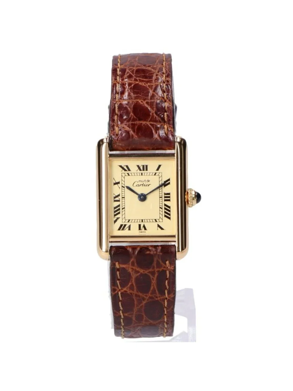 Cartier Polished 925 Must Tank Vermeil SM Ivorydial Quartz